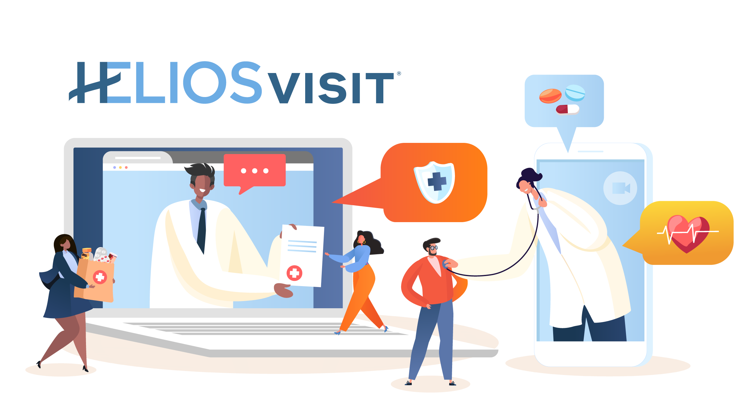 An illustration of healthcare technology for HeliosVisit